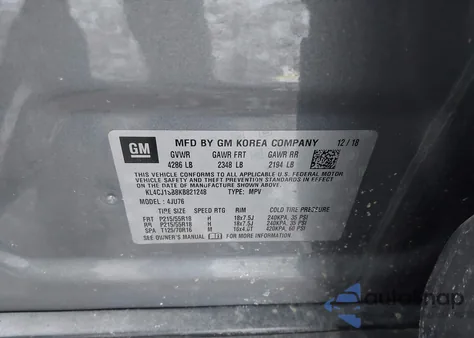 2019 Buick Encore Fwd Sport Touring z USA, uszkodzony, nr VIN KL4CJ1SB8KB821248